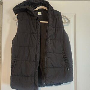 Pocketed hoodie vest